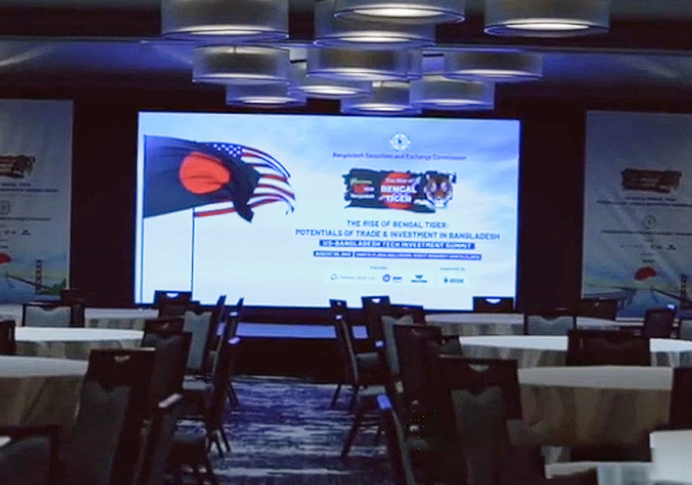 Indoor Event Setup with LED Backdrop