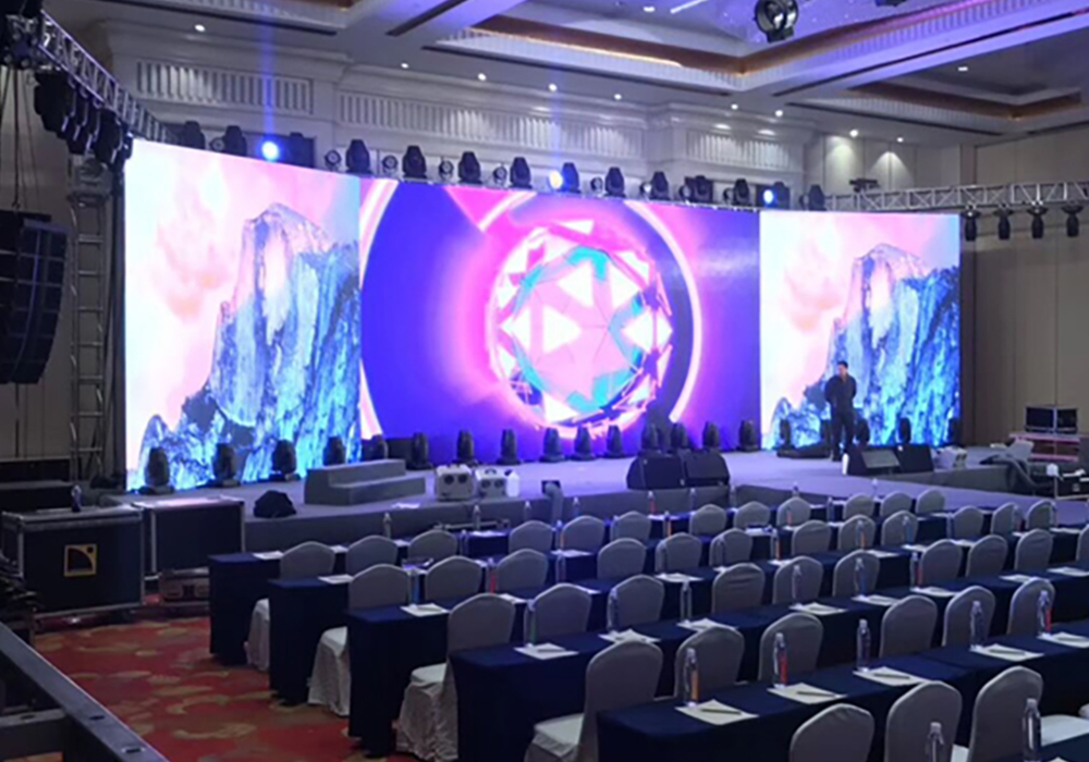 Indoor Event Setup with LED Backdrop