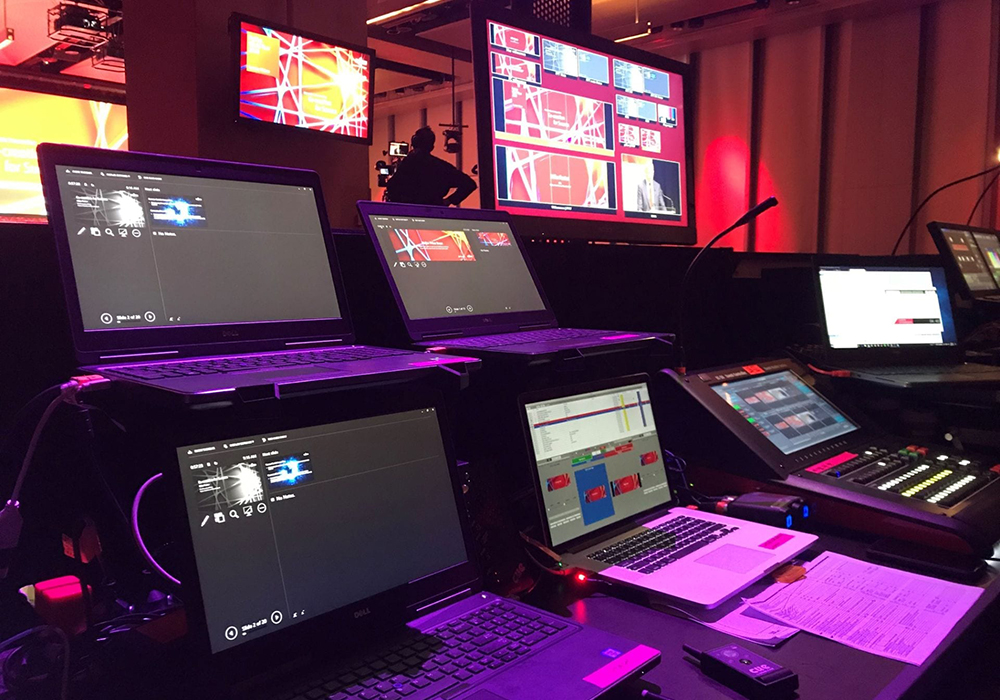 Conference Setup with LED backdrop and Side LED Screens