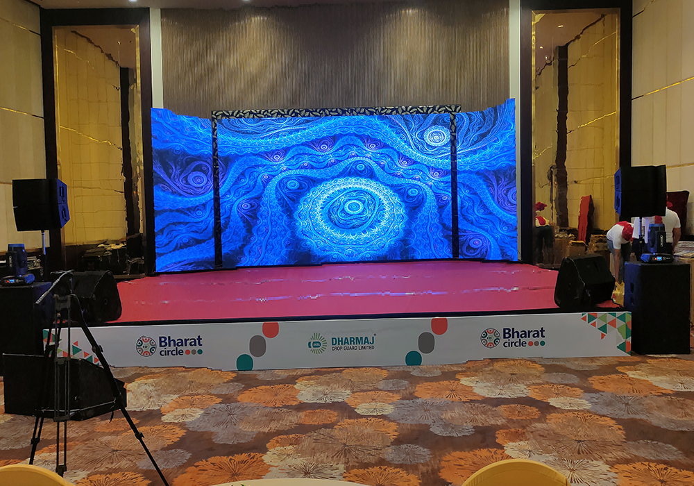 Conference Setup with LED backdrop and Side LED Screens