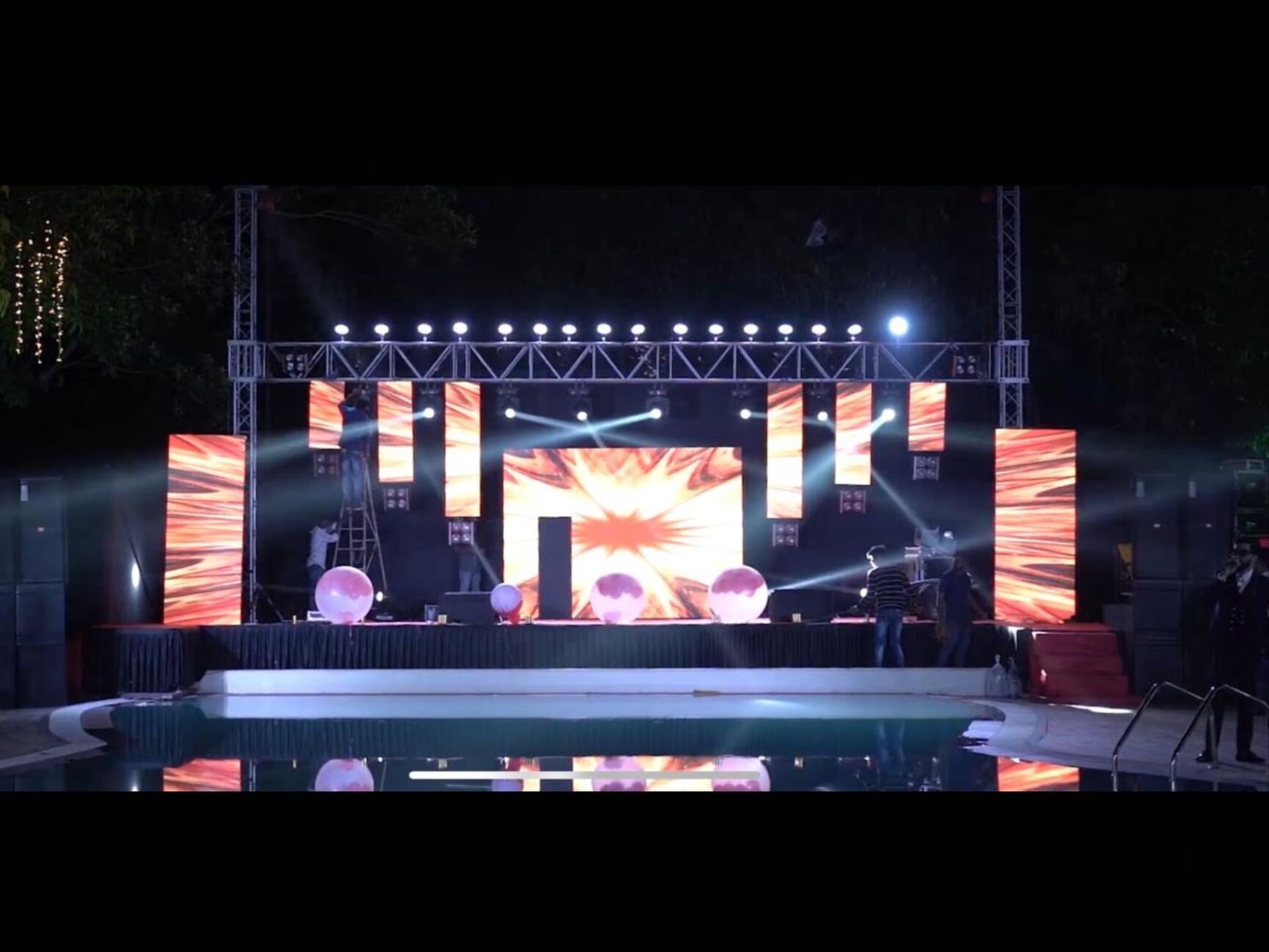 Hanging LED Event Setup