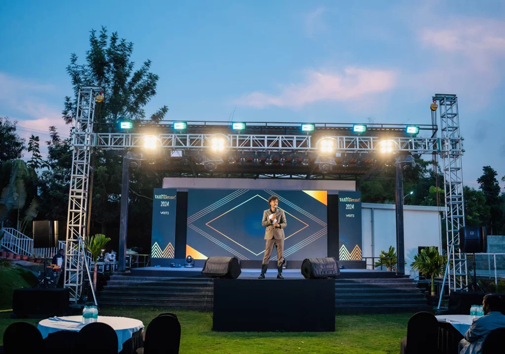 Outdoor Event Setup with LED Backdrop