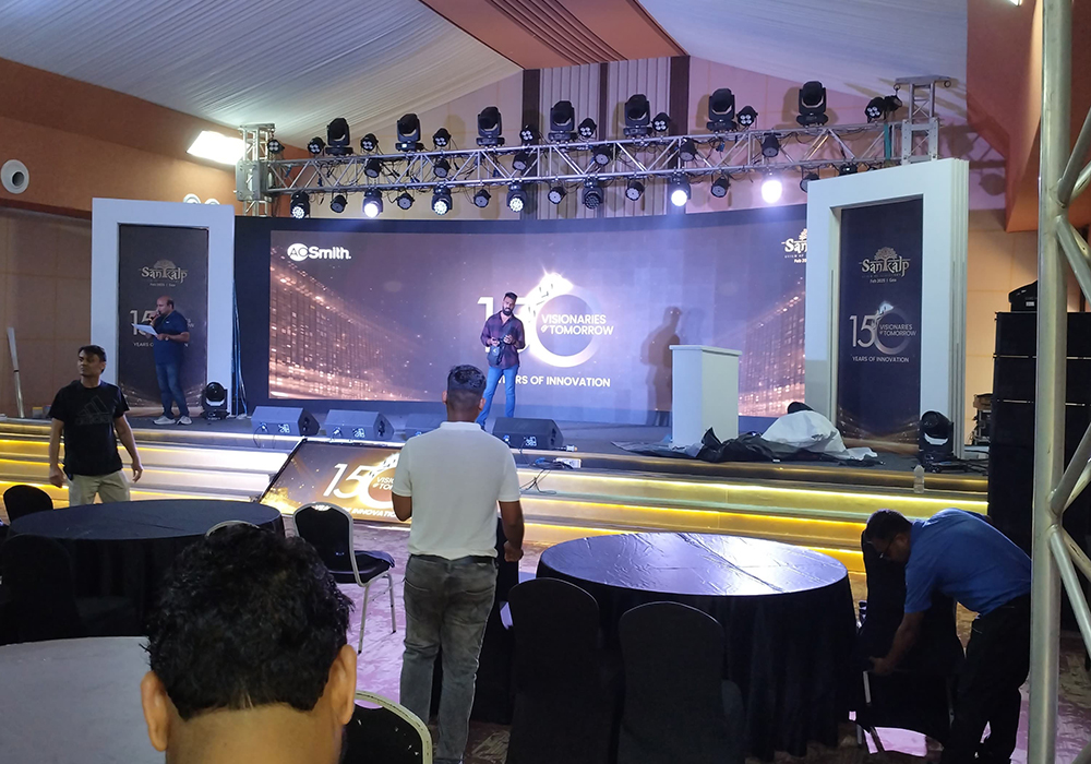Curve LED Backdrop Event Setup