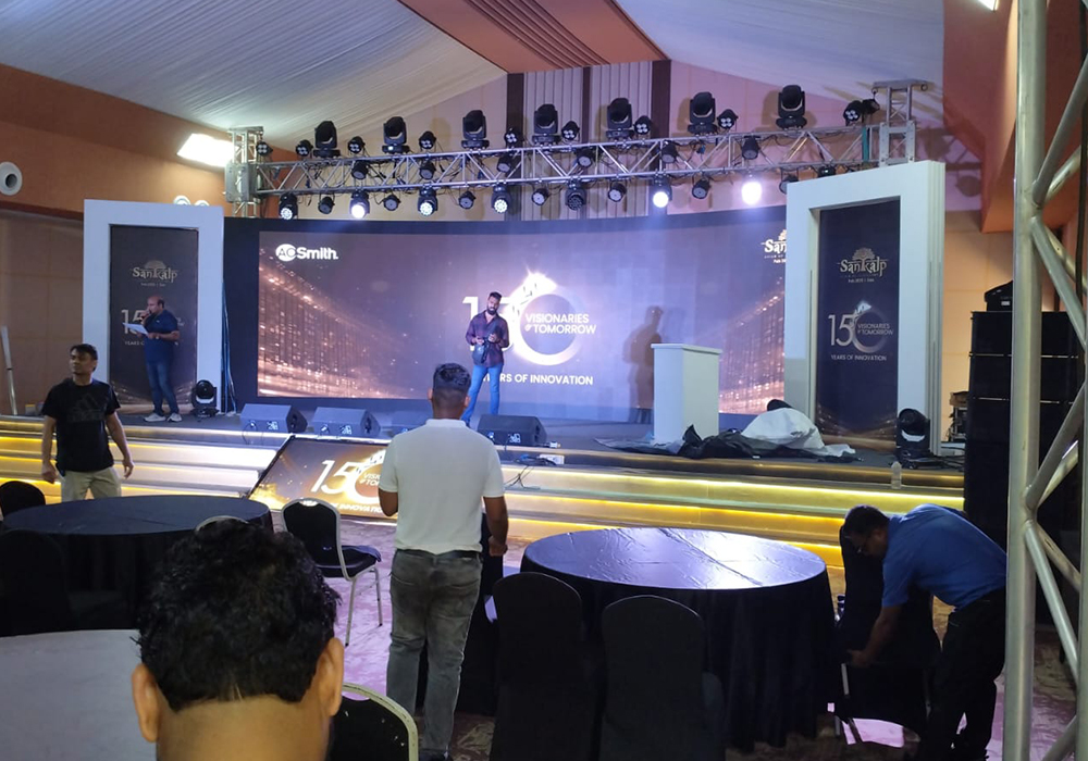 Curve LED Backdrop Event Setup