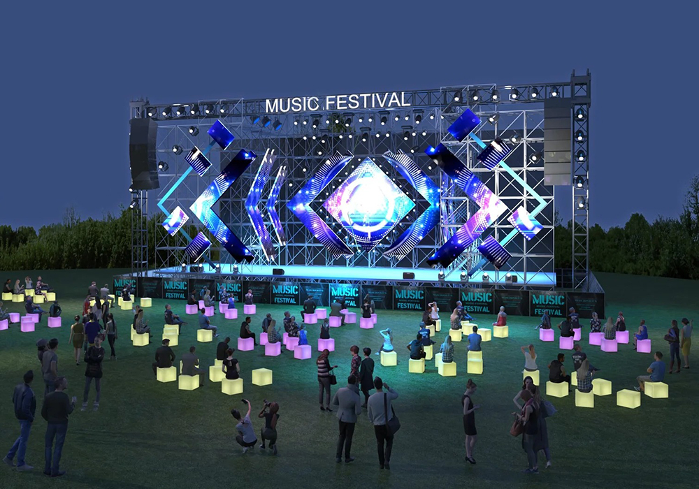 Outdoor LED event setup