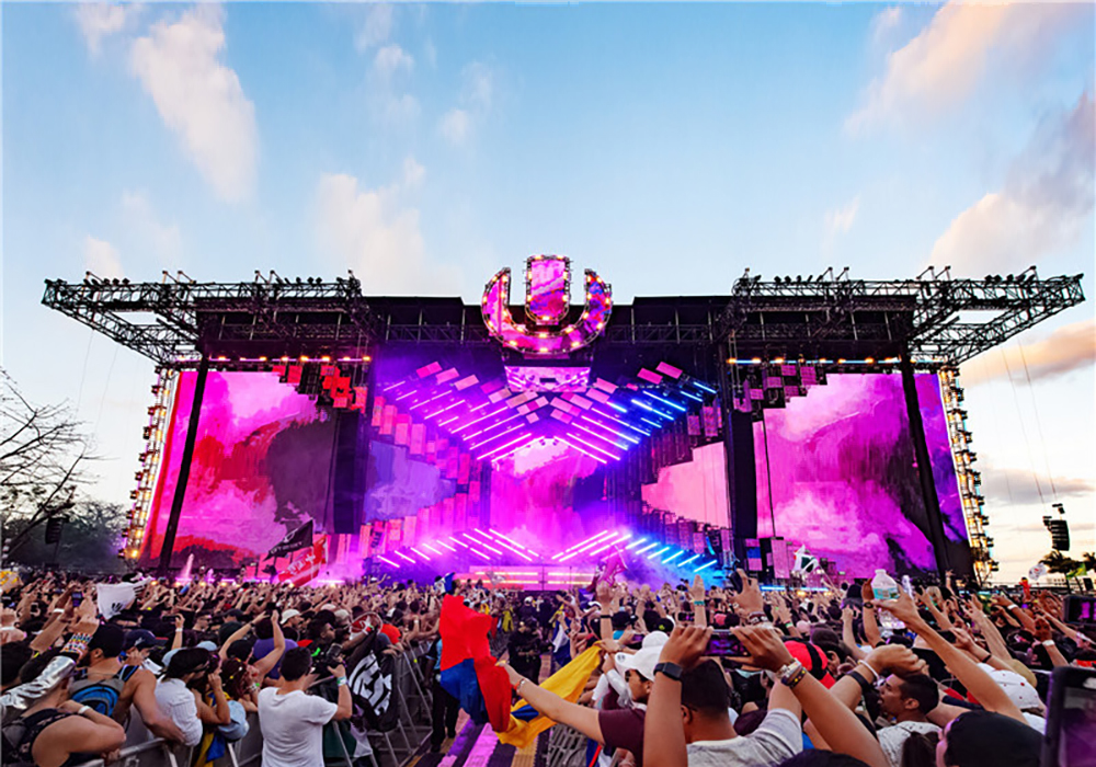 Outdoor Event Setup with LED Backdrop
